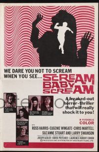 9c405 SCREAM BABY SCREAM pressbook '69 freaked out drug horror that'll really shock it to you!