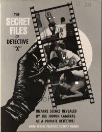 9c408 SECRET FILES OF DETECTIVE X pressbook '68 weird sexual practices filmed by hidden cameras!