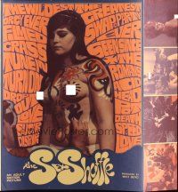9c413 SEX SHUFFLE pressbook '68 the wildest orgy ever filmed, sexy naked painted hippie girls!