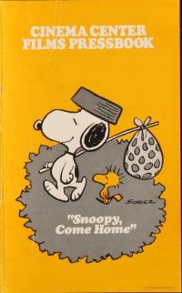 9c429 SNOOPY COME HOME pressbook '72 Peanuts, Charlie Brown, Schulz art of Snoopy & Woodstock!
