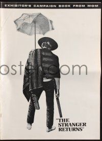 9c445 STRANGER RETURNS pressbook '68 great spaghetti western image of Tony Anthony with umbrella!