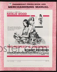 9c457 THIS PROPERTY IS CONDEMNED pressbook '66 sexy Natalie Wood & Robert Redford, Sydney Pollack