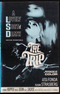 9c471 TRIP pressbook '67 AIP, written by Jack Nicholson, LSD, wild sexy psychedelic drug image!