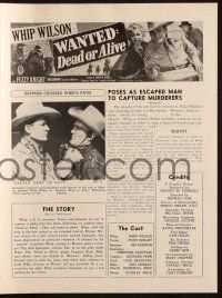 9c489 WANTED DEAD OR ALIVE pressbook '51 Whip Wilson, Fuzzy Knight, Christine McIntyre!