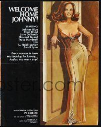 9c492 WELCOME HOME, JOHNNY pressbook '74 every sexy woman & cop in town was looking for him!