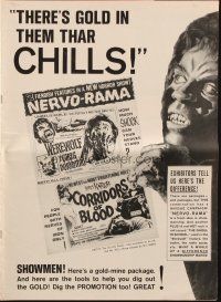 9c493 WEREWOLF IN A GIRLS' DORMITORY/CORRIDORS OF BLOOD pressbook '60s wild horror double-bill!