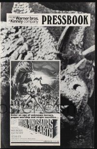 9c494 WHEN DINOSAURS RULED THE EARTH pressbook '71 an age of unknown terrors & virgin sacrifices!