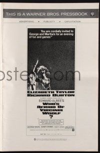 9c496 WHO'S AFRAID OF VIRGINIA WOOLF pressbook '66 Elizabeth Taylor, Richard Burton, Mike Nichols