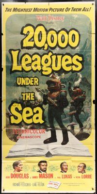 9d413 20,000 LEAGUES UNDER THE SEA 3sh R63 Jules Verne classic, wonderful art of deep sea divers!