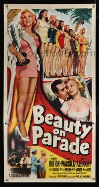 9d458 BEAUTY ON PARADE 3sh '50 sexy Lola Albright is Miss U.S.A. with other contestants!