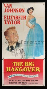 9d466 BIG HANGOVER 3sh '50 art of Elizabeth Taylor & Van Johnson, romantic story of today's youth!