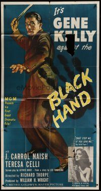 9d470 BLACK HAND 3sh '50 cool artwork of Gene Kelly, one man against the Black Hand!