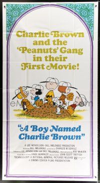 9d481 BOY NAMED CHARLIE BROWN 3sh '70 baseball art of Snoopy & the Peanuts by Charles M. Schulz!