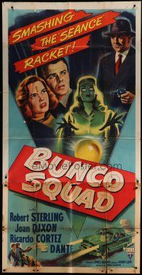 9d486 BUNCO SQUAD 3sh '50 unmasking the phoney spiritualist cult ring, great film noir art!