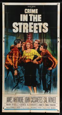 9d523 CRIME IN THE STREETS 3sh '56 directed by Don Siegel, Sal Mineo & 1st John Cassavetes!