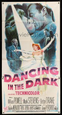 9d531 DANCING IN THE DARK 3sh '49 William Powell, Betsy Drake, Mark Stevens, wonderful art!