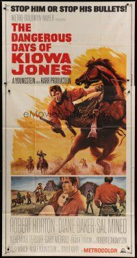 9d532 DANGEROUS DAYS OF KIOWA JONES 3sh '66 art of cowboy on horse, stop him or stop his bullets!