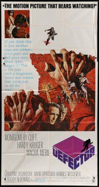 9d541 DEFECTOR 3sh '66 Montgomery Clift, McCarthy art, a motion picture that bears watching!