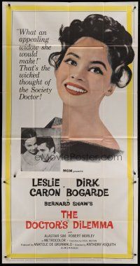 9d550 DOCTOR'S DILEMMA 3sh '59 Dirk Bogarde thinks Leslie Caron would be an appealing widow!