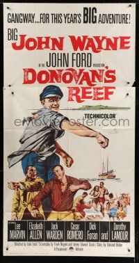 9d551 DONOVAN'S REEF 3sh '63 John Ford, great art of punching sailor John Wayne & Lee Marvin!