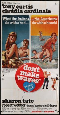 9d552 DON'T MAKE WAVES int'l 3sh '67 Tony Curtis with super sexy Sharon Tate & Claudia Cardinale!