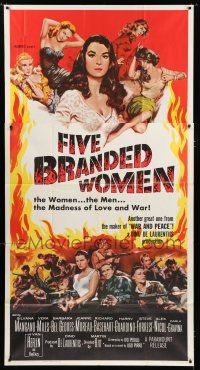 9d583 FIVE BRANDED WOMEN 3sh '60 Silvana Mangano, Vera Miles, Barbara Bel Geddes, Jeanne Moreau