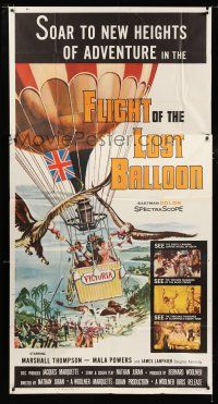 9d587 FLIGHT OF THE LOST BALLOON 3sh '61 soar to new heights of adventure, cool art by Jim Jonson