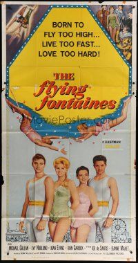 9d588 FLYING FONTAINES 3sh '59 Michael Callan, great image of the circus trapeze family!