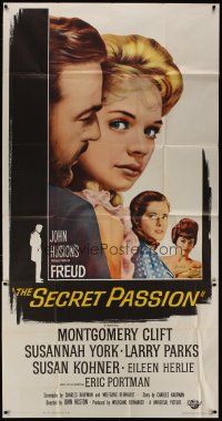 9d601 FREUD 3sh '63 John Huston directed, Montgomery Clift, Susannah York, The Secret Passion!