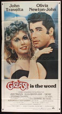 9d629 GREASE int'l 3sh '78 close up of John Travolta & Olivia Newton-John in a most classic musical!