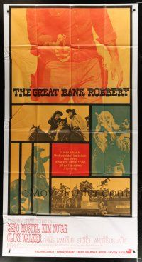 9d630 GREAT BANK ROBBERY 3sh '69 Zero Mostel, Kim Novak, cool western photo montage!