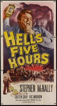 9d647 HELL'S FIVE HOURS 3sh '58 the top suspense story of the nuclear age, cool artwork!