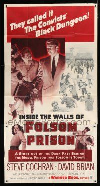 9d671 INSIDE THE WALLS OF FOLSOM PRISON 3sh '51 convict Steve Cochran in maximum security jail!
