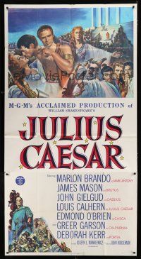 9d685 JULIUS CAESAR 3sh '53 art of Marlon Brando, James Mason & Greer Garson, Shakespeare