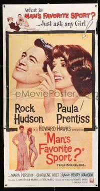 9d740 MAN'S FAVORITE SPORT 3sh '64 fake fishing expert Rock Hudson falls in love w/Paula Prentiss!