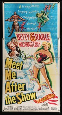 9d748 MEET ME AFTER THE SHOW 3sh '51 artwork of sexy dancer Betty Grable & top cast members!