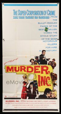 9d765 MURDER INC. 3sh '60 the super-corporation of crime made murder into big business!