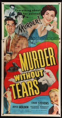 9d766 MURDER WITHOUT TEARS 3sh '53 everything about sexy Joyce Holden pointed to murder!