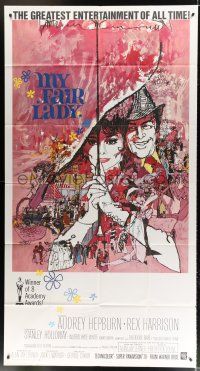 9d770 MY FAIR LADY int'l 3sh R69 classic art of Audrey Hepburn & Rex Harrison by Bob Peak!