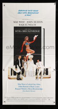 9d774 MYRA BRECKINRIDGE 3sh '70 John Huston, Mae West & sexy Raquel Welch in patriotic outfit!