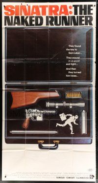 9d778 NAKED RUNNER 3sh '67 Frank Sinatra, cool image of sniper rifle gun dismantled in suitcase!
