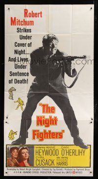 9d787 NIGHT FIGHTERS 3sh '60 Robert Mitchum strikes at night & lives under sentence of death!