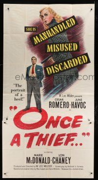 9d801 ONCE A THIEF 3sh '50 sexy blonde June Havoc is manhandled, misused & discarded!