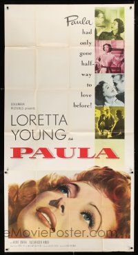 9d819 PAULA 3sh '52 really pretty Loretta Young had only gone half-way to love before!