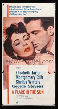 9d825 PLACE IN THE SUN 3sh R59 romanitc close up of Montgomery Clift & sexy Elizabeth Taylor!