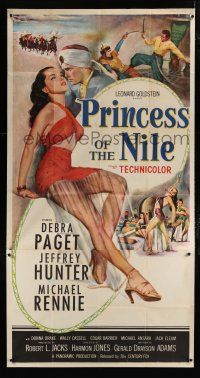 9d835 PRINCESS OF THE NILE 3sh '54 sexy full-length art of barely-dressed young Debra Paget!