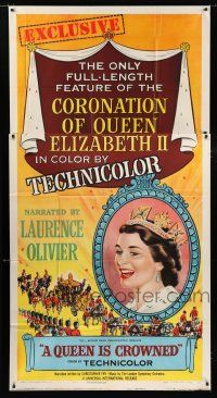9d843 QUEEN IS CROWNED 3sh '53 Queen Elizabeth II's coronation documentary, great artwork!
