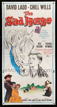 9d861 SAD HORSE 3sh '59 art of David Ladd & title horse, Chill Wills, Rex Reason
