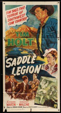 9d862 SADDLE LEGION 3sh '51 Tim Holt tags the terror of southwest cow country, Dorothy Malone!