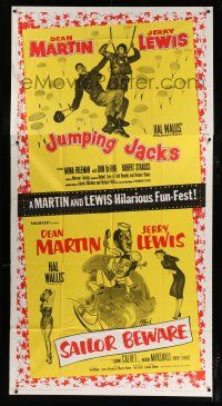 9d863 SAILOR BEWARE/JUMPING JACKS 3sh '57 Jerry Lewis & Dean Martin double bill!
